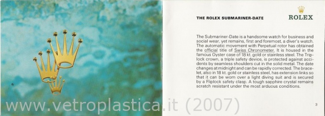 Libretto istruzioni Rolex Submariner 80&#039;s